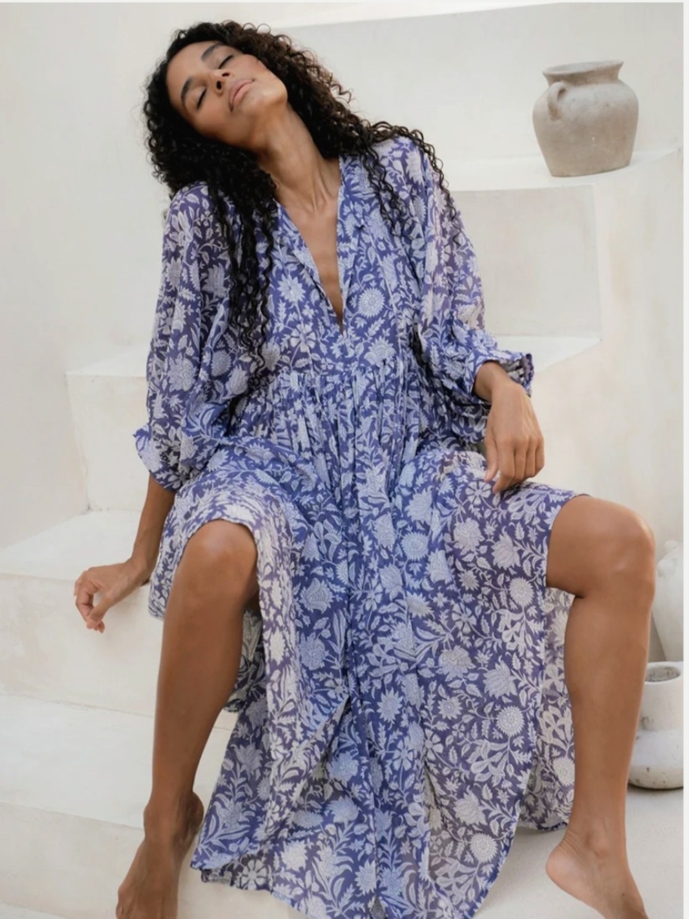 Daughters of India Sold Out BLUE IRIS Midi!!!! Brand New, With Pockets - Picture 4 of 7